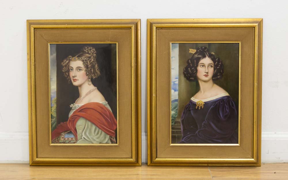 2 Porcelain Hand Painted Plaques (1 of 9)