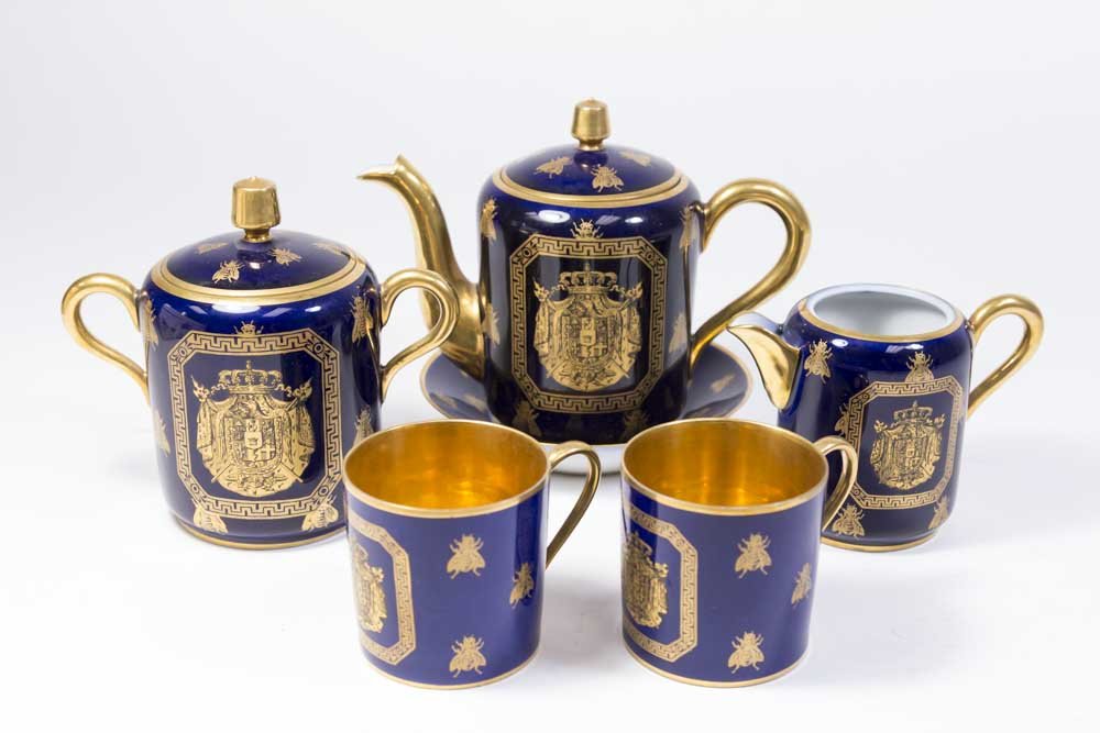 6-Piece French Sèvres Cobalt Blue & Gilded Tea Set (1 of 5)