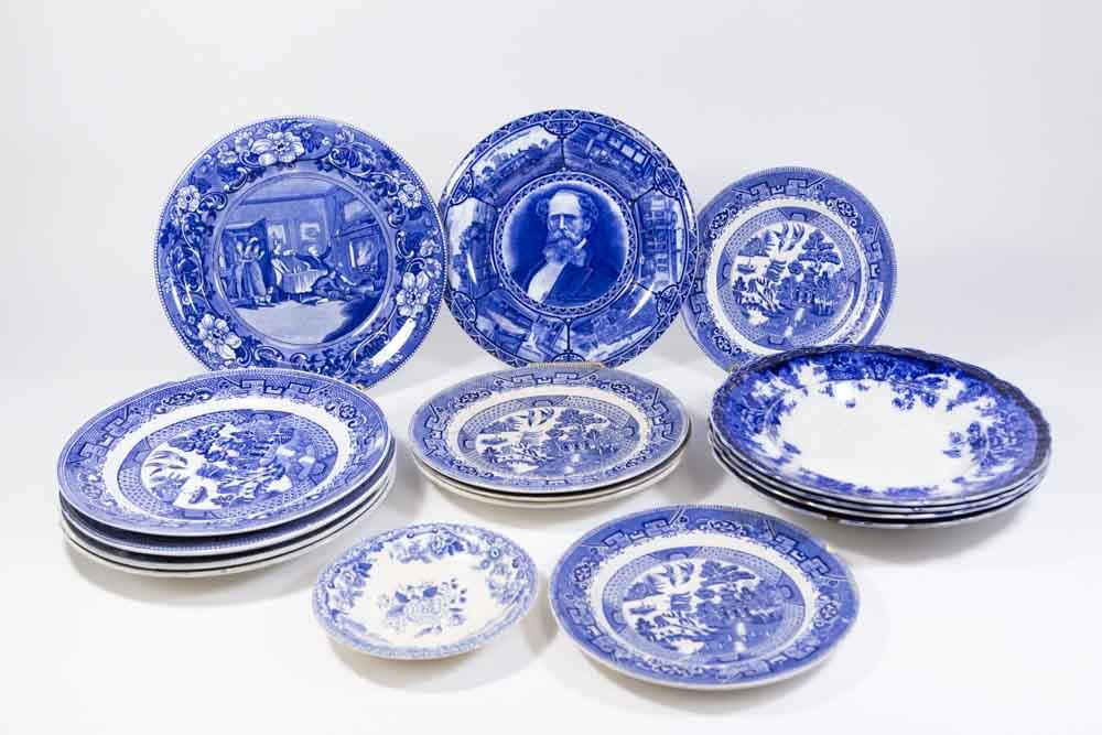 17 Blue & White Transfer Print Plates (1 of 10)