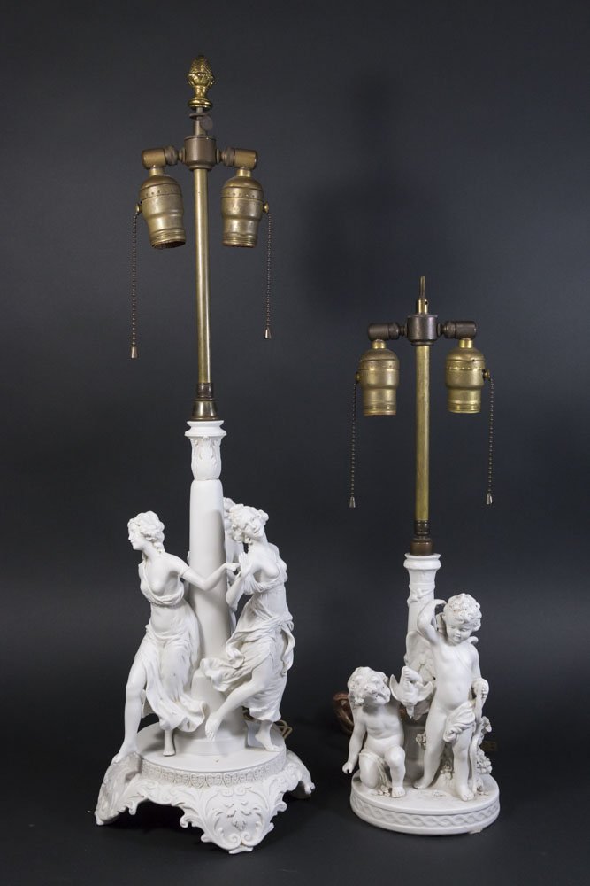 2 French Bisque Figural Lamps (1 of 6)