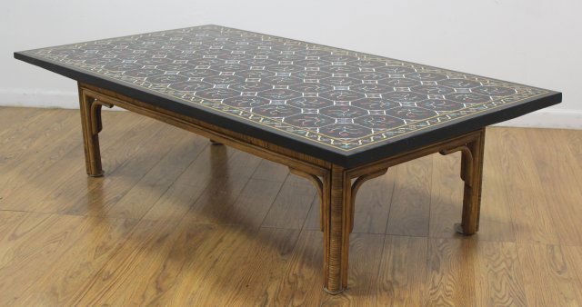 Coffee Table with Pietra Dura Top & Bamboo Base (1 of 3)