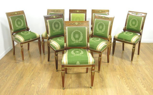 :8 Bronze Mounted French Empire Style Chairs (1 of 6)
