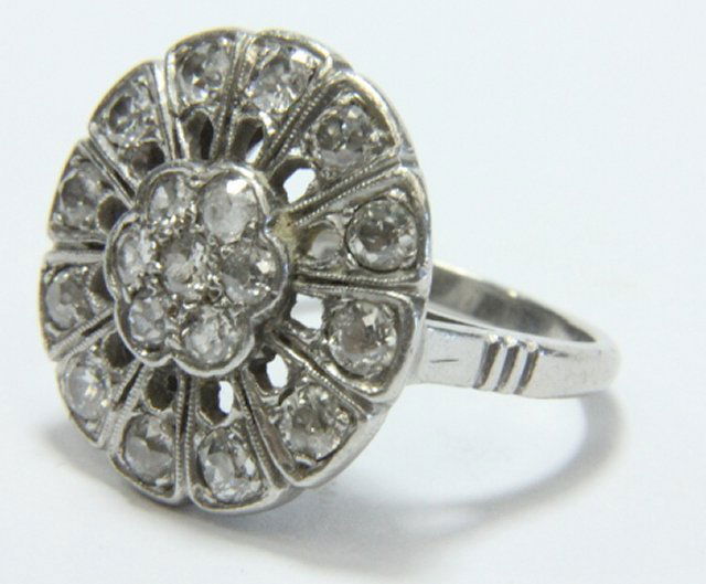 Platinum & Diamond Cocktail Ring (1 of 4)