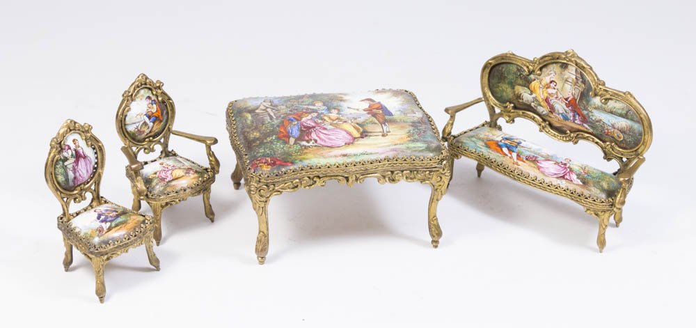 Austrian Enameled Cabinet Size Parlour Set (1 of 5)