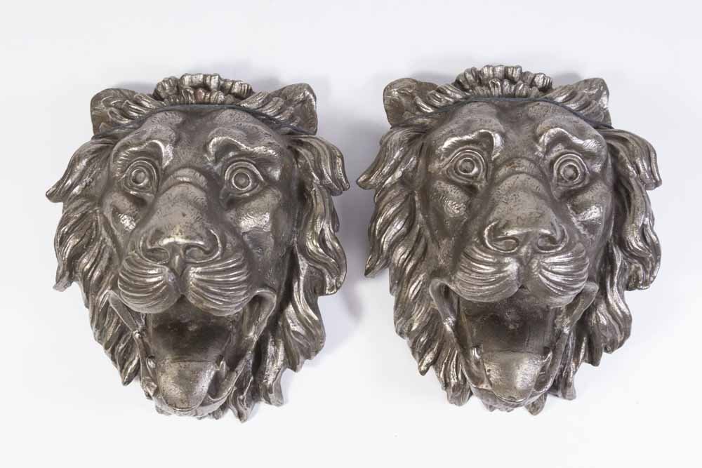 Pair Victorian Cast Iron Lion's Masks (1 of 5)
