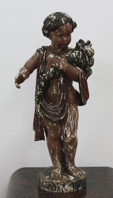 19th Century Continental Carved Figure of Putto (1 of 3)