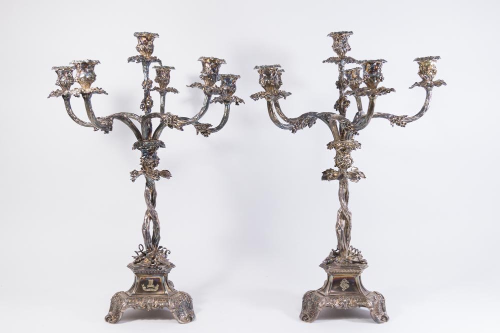 Pair Elkington & Co Silver Plated Candelabra (1 of 7)