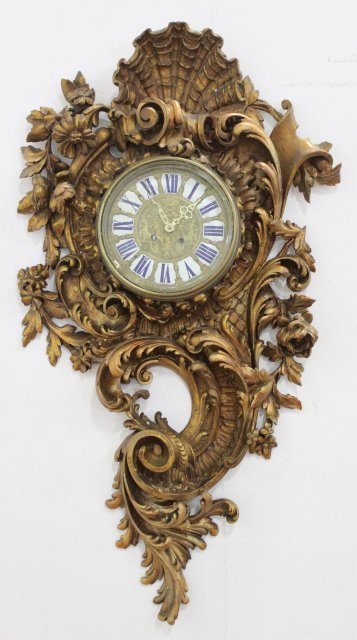 Giltwood French Rococo Wall Clock (1 of 2)