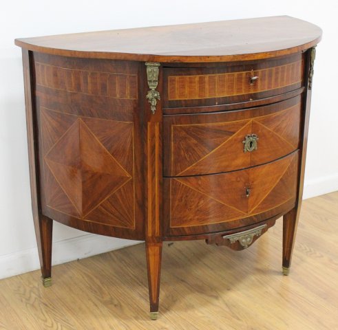 Demilune 19th Century Bronze Mounted Commode (1 of 5)