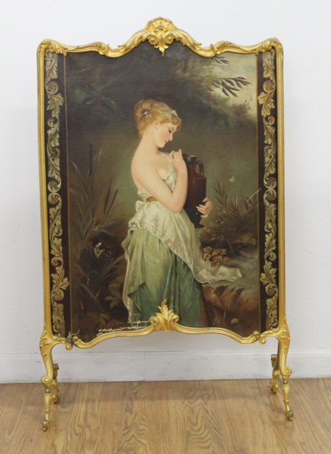 French 19th Century Gilt Bronze Firescreen (1 of 3)