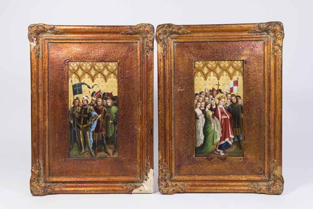 Pair Painted Porcelain Plaques (1 of 8)