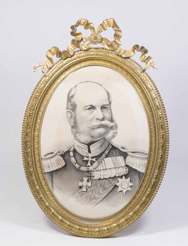 Gilt Bronze Frame with Print of Otto Von Bismarck (1 of 6)