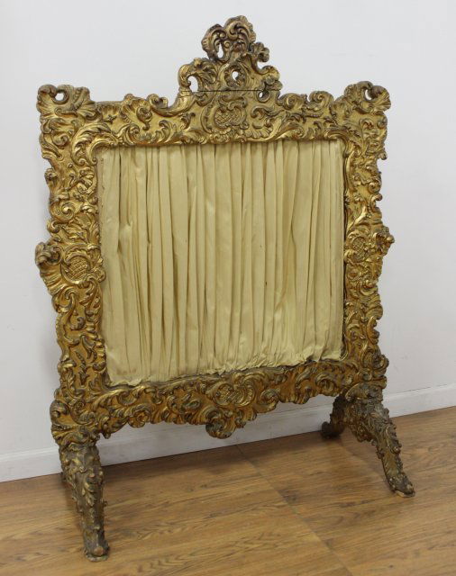 19th Century Rococo Style Giltwood Firescreen (1 of 4)