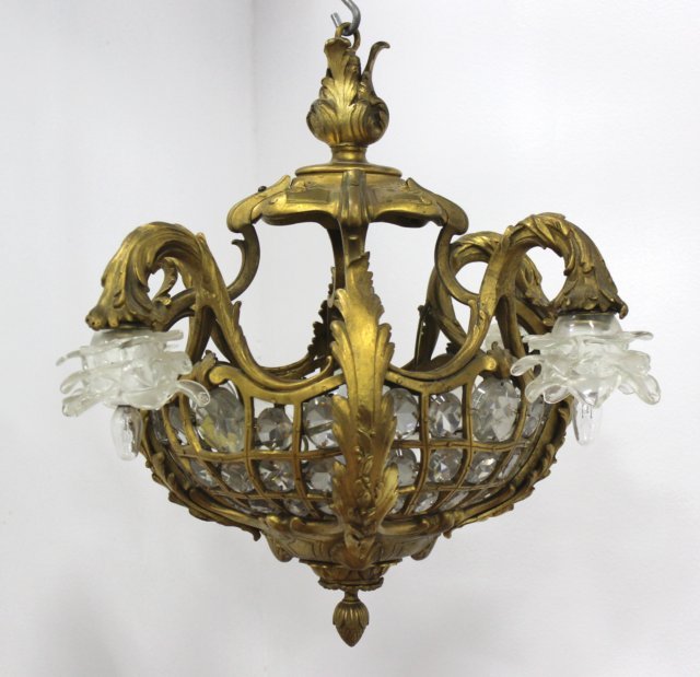 French 19th Century Ormolu & Cut Glass Chandelier (1 of 2)