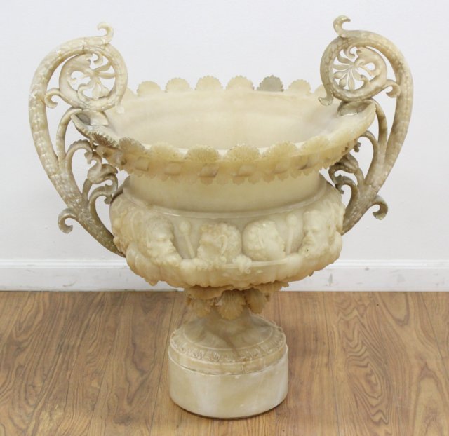 Italian 19th Century Figural Carved Alabaster Urn (1 of 3)