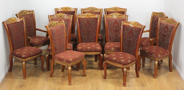 Set 12 Neoclassic Parcel Gilt Dining Chairs (1 of 5)