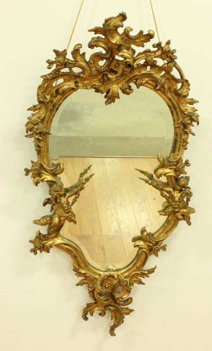Giltwood & Gesso Rococo Style Mirror (1 of 6)
