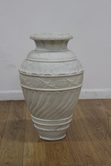 Neoclassic Style Carved Marble Urn (1 of 2)