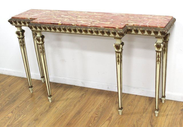 Italian Neoclassic Style Green Painted Console (1 of 3)