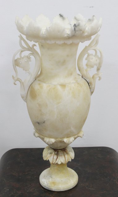 Italian Alabaster Urn: Late 19th/early 20th century. From an Englewood Cliffs mansion.