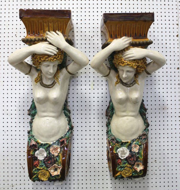 Pair Minton Style Figural Ceramic Platters (1 of 3)