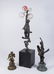 Lot of 3 Sculptures, 2 Bronze & 1 Metal