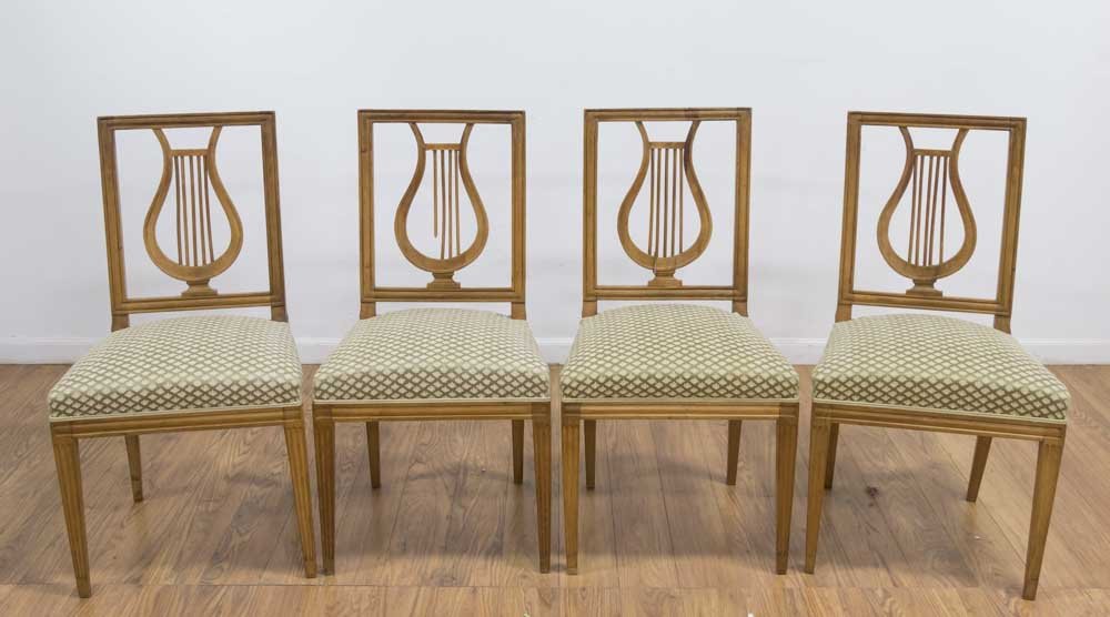 Set 4 Neoclassic Style Lyre-Back Side Chairs (1 of 7)