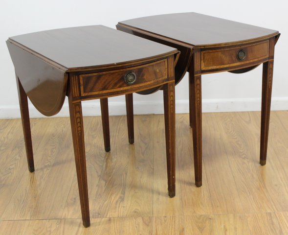Pair George III Style Mahogany Pembroke Tables (1 of 4)
