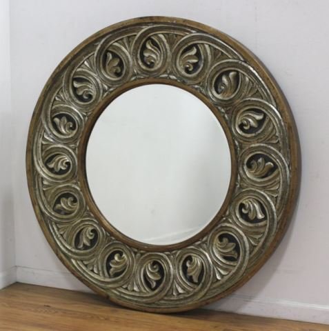 :Contemporary Silvered Composition Circular Mirror (1 of 1)