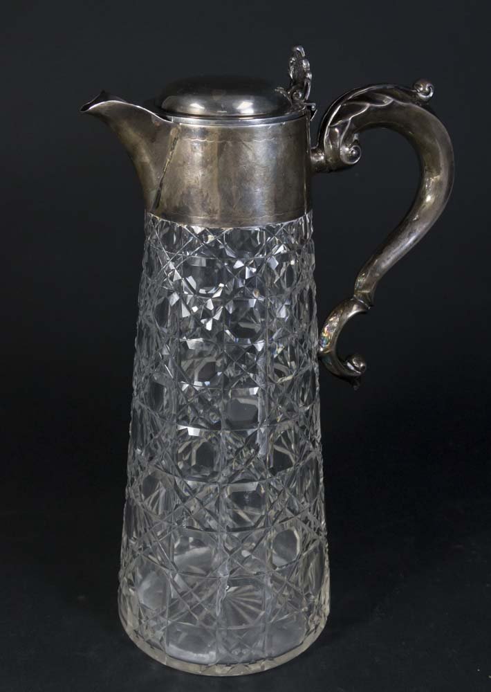 English Hallmarked Sterling Silver & Glass Pitcher (1 of 6)