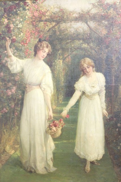 Talbot Hughes, Young Women Picking Flowers (1 of 4)