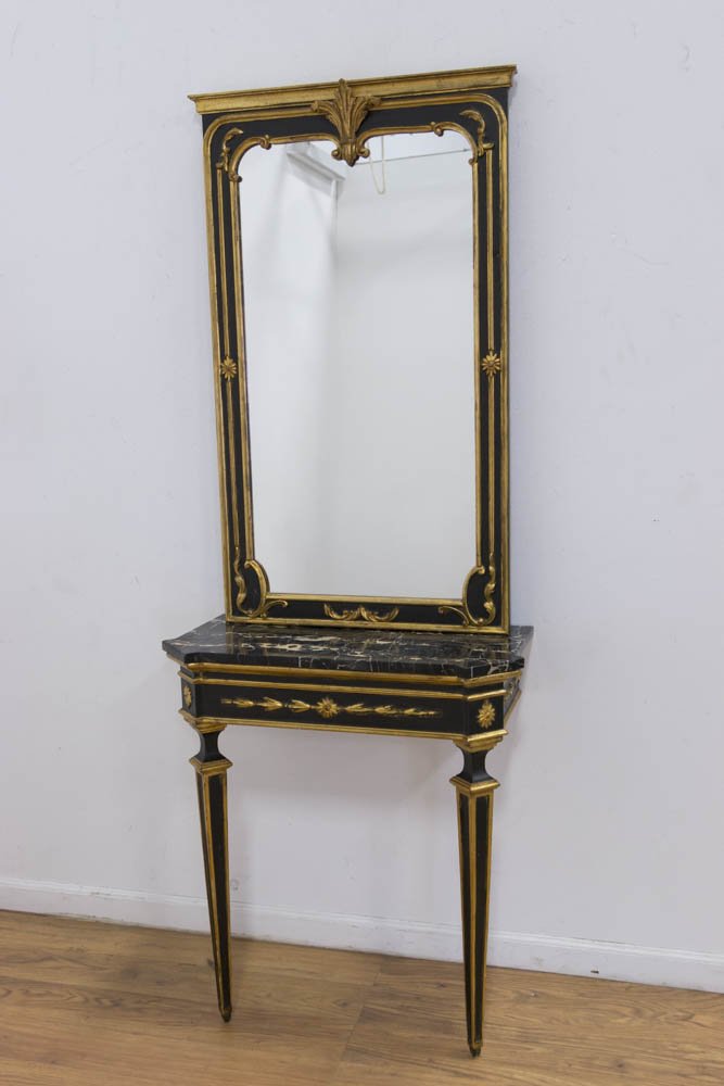 Italian Giltwood Marble Top Console & Mirror (1 of 6)