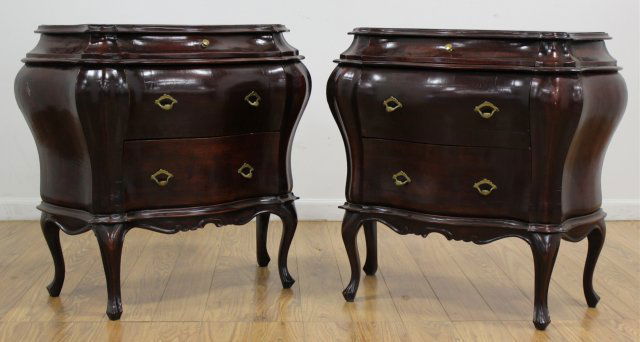 Pair Italian 3-Drawer Commodes (1 of 4)