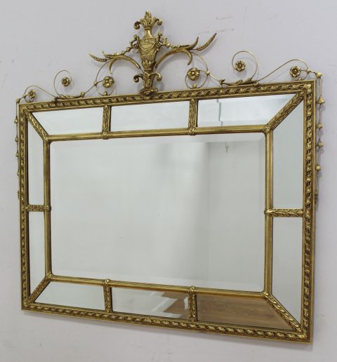 Gold Mirror with Urn & Floral Design (1 of 2)
