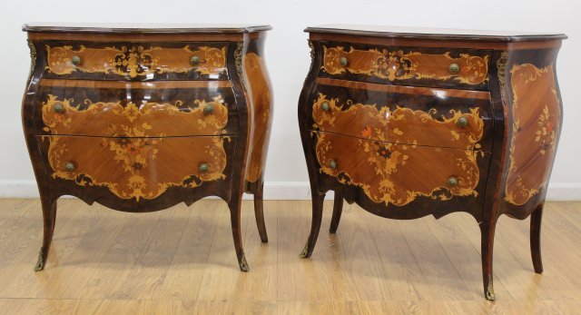 Pair of Italian Inlaid Commodes (1 of 4)