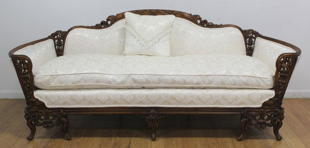 Carved Regency Style Down Cushion Sofa (1 of 6)