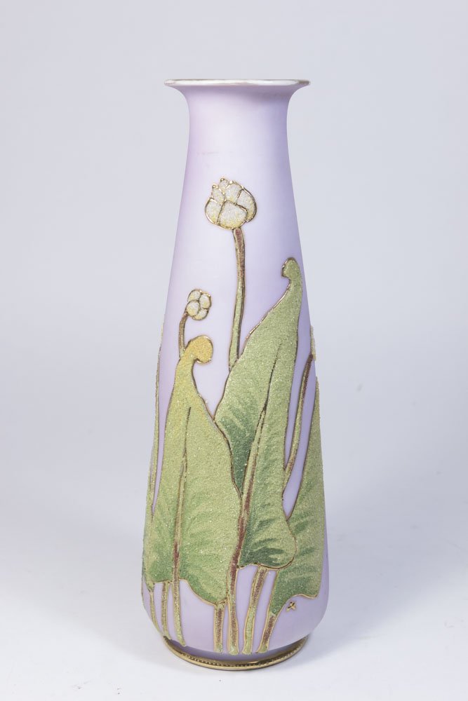 Nippon Coralene Lavender Vase (1 of 5)