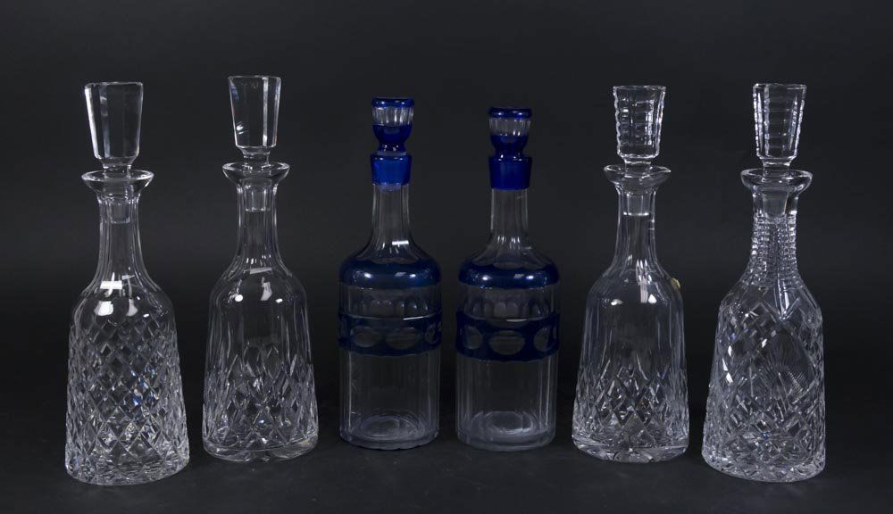 6 Crystal Decanter Bottles (1 of 4)