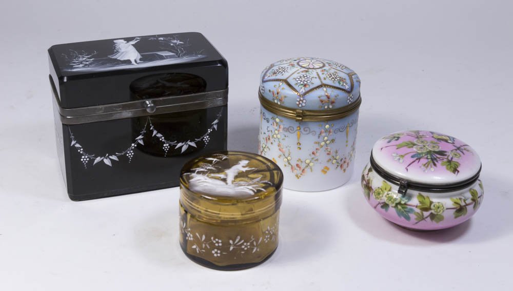 Lot of Glass and Porcelain Boxes (1 of 9)