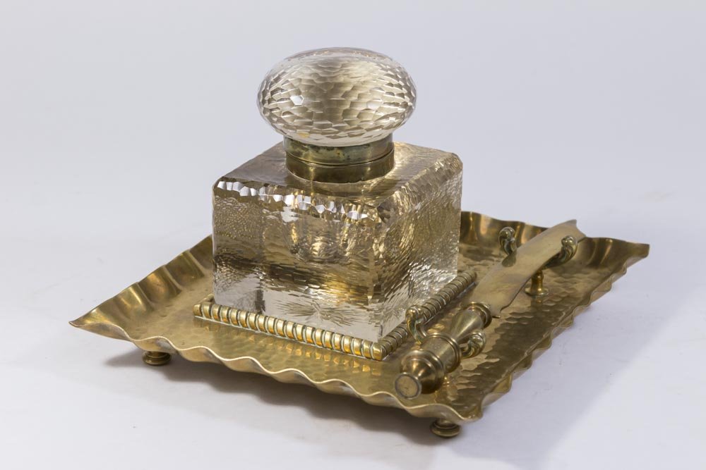 Hand Hammered Brass Inkwell (1 of 4)