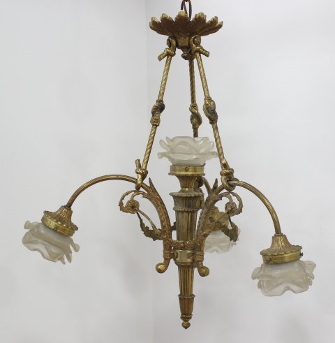 3-Light Bronze Chandelier (1 of 2)