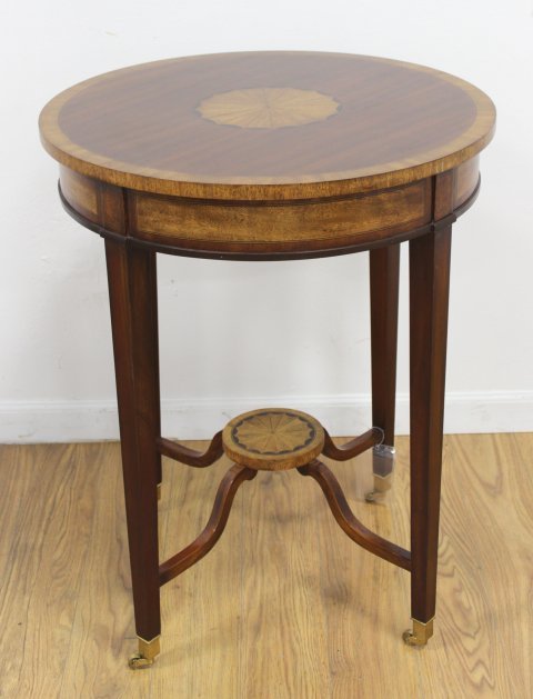Banded Round Inlaid Table (1 of 3)