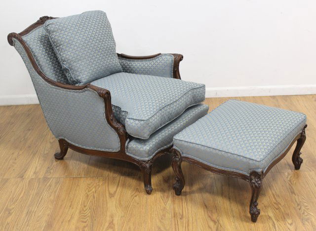 Regency Style Chair with Matching Ottoman (1 of 3)