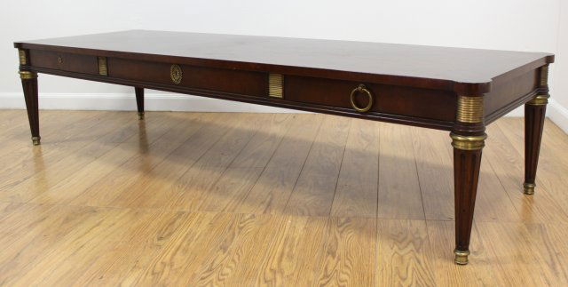 Banded Mahogany Brass Mounted Coffee Table (1 of 5)