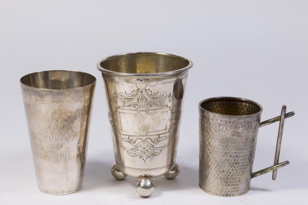 Lot of 3 Silver Cups (1 of 6)