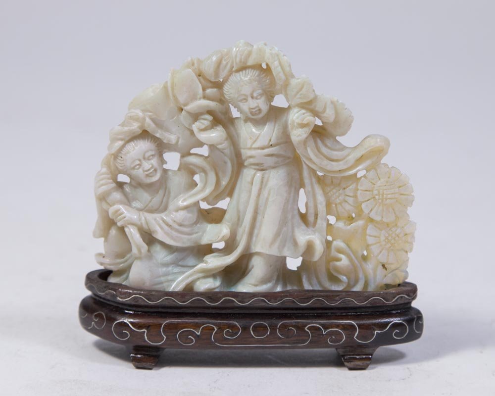 Chinese Opal Carving on Stand (1 of 2)