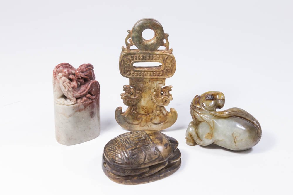 Lot of 4 Small Asian Stone Pieces (1 of 7)