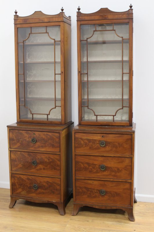 Pair George III Mahogany 2-Part Bookcase (1 of 5)