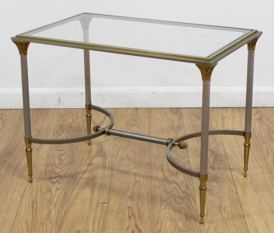 Maison Jansen Style Regency Brass & Steel Side Table (1 of 2)