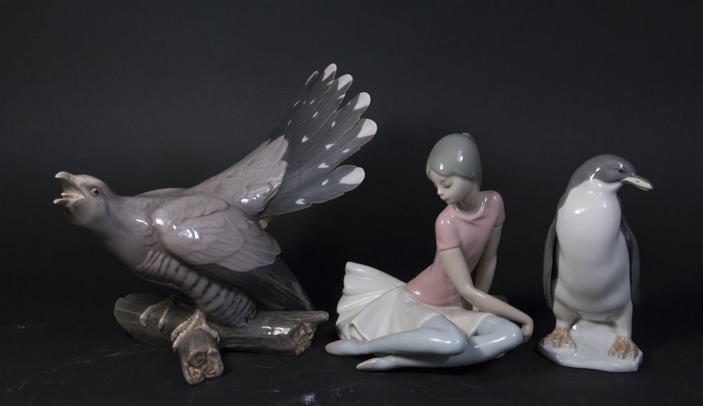 2 Lladro Figures & 1 Bing & Grondahl Bird (1 of 4)